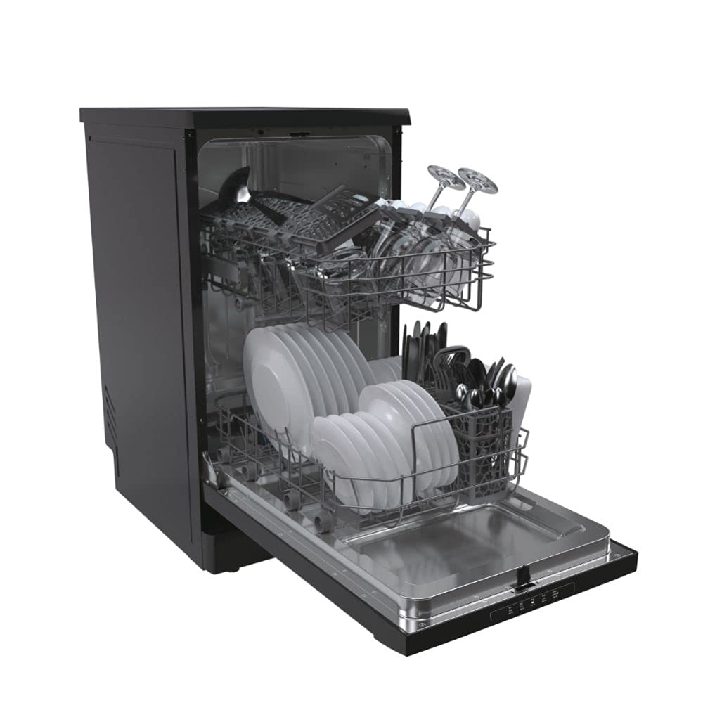 Freestanding Dishwasher 10 Place Settings 45cm Black - Image 4