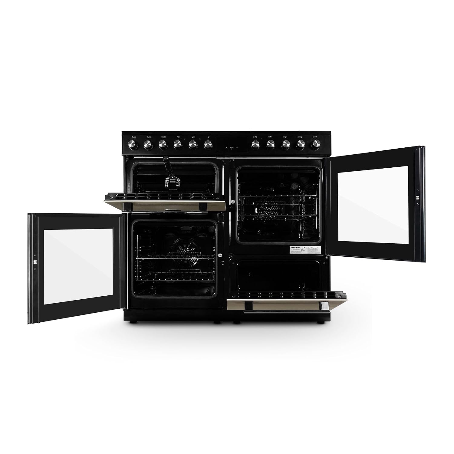 Dual Fuel Range Cooker 100cm Freestanding 7 Burners 2 Ovens Cream - Image 2