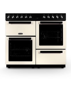 Dual Fuel Range Cooker 100cm Freestanding 7 Burners 2 Ovens Cream