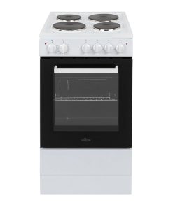 Freestanding Electric Cooker 62L 4 Solid Plate Cooktops White