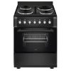 Electric Cooker 62L Oven 4 Hotplates Freestanding 60cm Matte Black