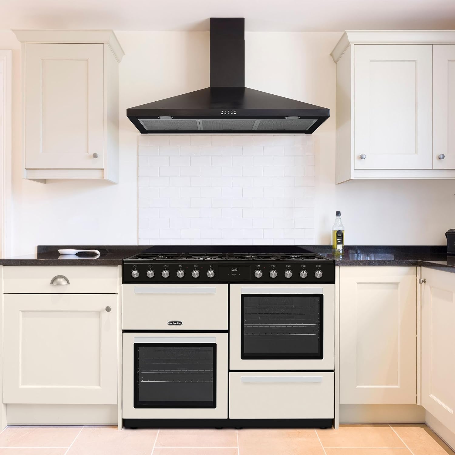 Dual Fuel Range Cooker 100cm Freestanding 7 Burners 2 Ovens Cream - Image 8
