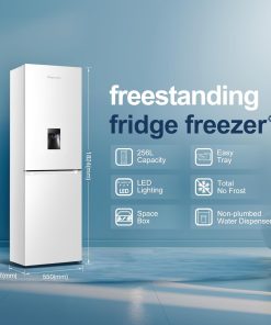 Alternative view of Freestanding Fridge Freezer 256L Frost Free Water Dispenser White