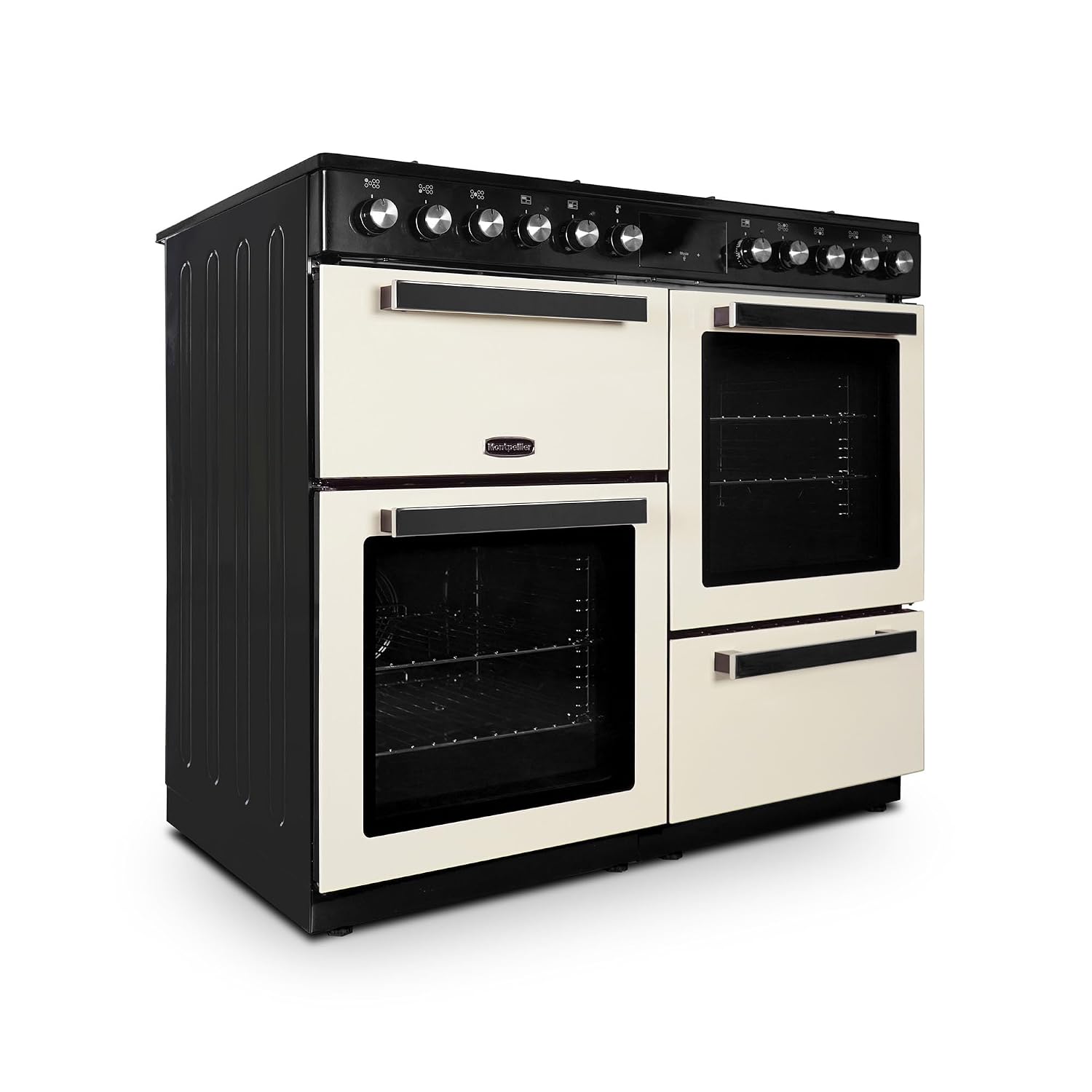 Dual Fuel Range Cooker 100cm Freestanding 7 Burners 2 Ovens Cream - Image 3
