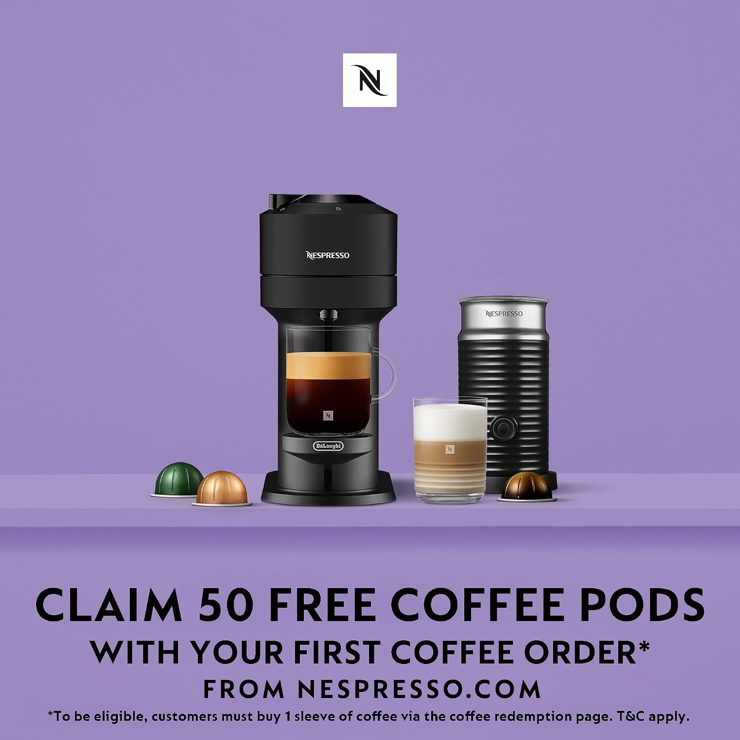 Automatic Pod Coffee Machine With One Touch Brewing 1.1L Matte Black - Image 2