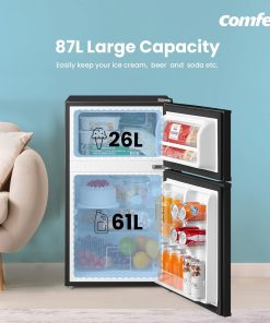 Alternative view of Under Counter Fridge Freezer 87L Double Door Reversible Door Black