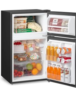 Under Counter Fridge Freezer 87L Double Door Reversible Door Black