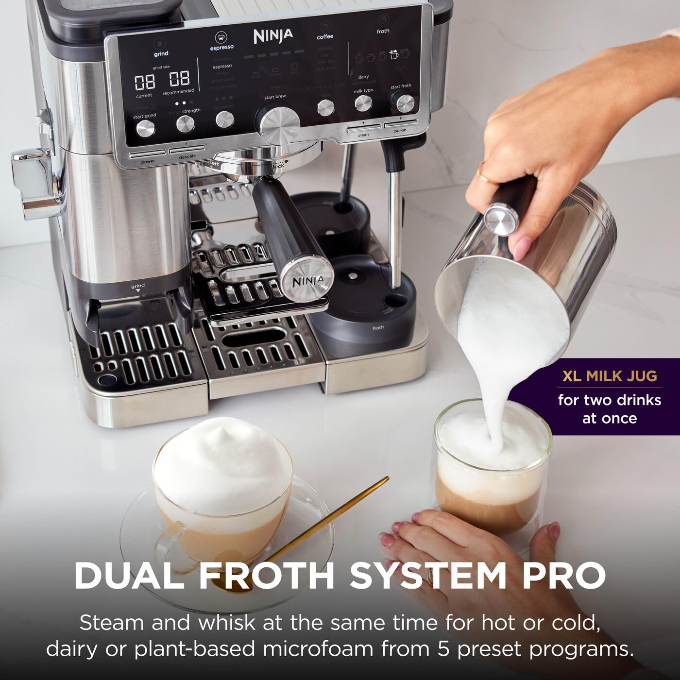3-In-1 Espresso Cold Brew Filter Coffee Machine 25 Grind Settings Silver - Image 6