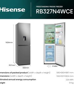 Alternative view of Freestanding Fridge Freezer 256L Total No Frost Water Dispenser Silver