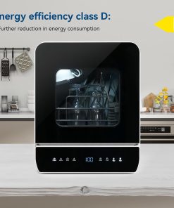 Alternative view of Portable Countertop Dishwasher 7 Programs 4.8L Tank 3 Place Settings Black