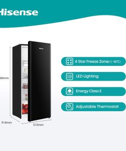 Alternative view of Freestanding Fridge 165L 128Cm Auto Defrost Wine Rack Black