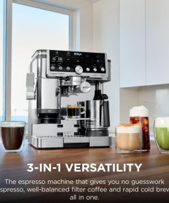 Alternative view of 3-In-1 Espresso Cold Brew Filter Coffee Machine 25 Grind Settings Silver