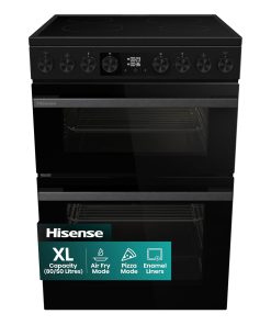Electric Cooker 130L Double Oven Ceramic Cooktop A Rated Black