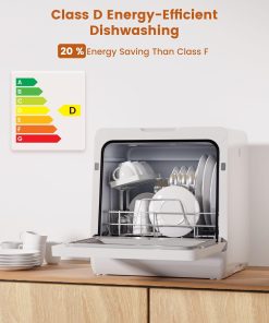 Alternative view of Countertop Dishwasher 5L 8 Programs With Water Softener Black