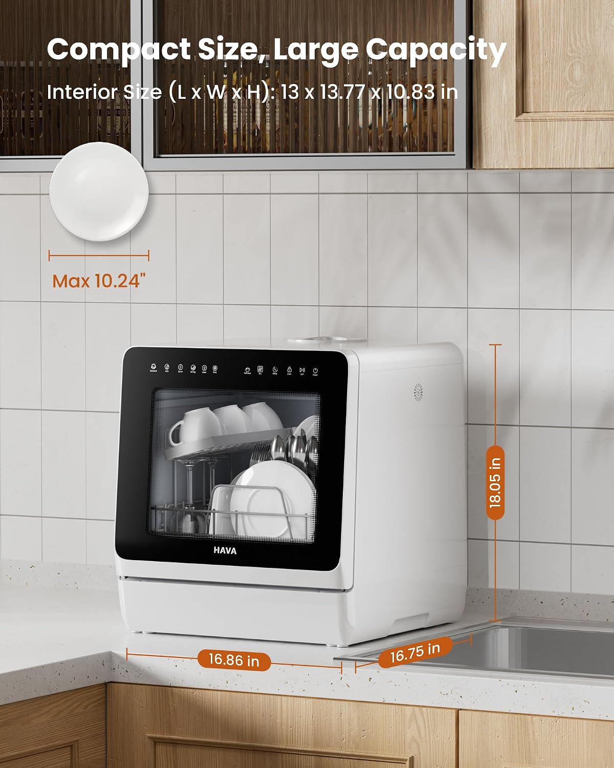 Countertop Dishwasher 5L 8 Programs With Water Softener Black - Image 9