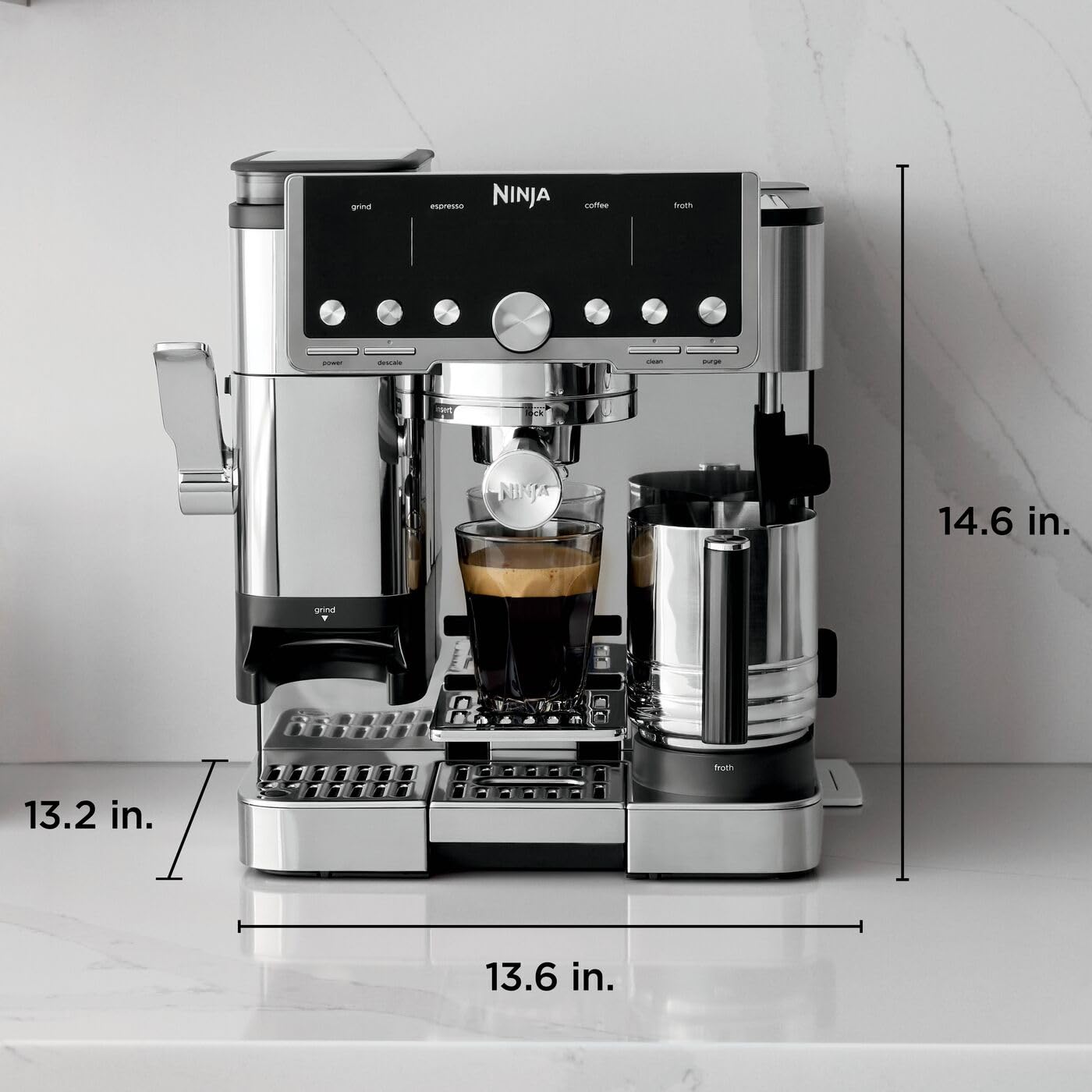 3-In-1 Espresso Cold Brew Filter Coffee Machine 25 Grind Settings Silver - Image 9