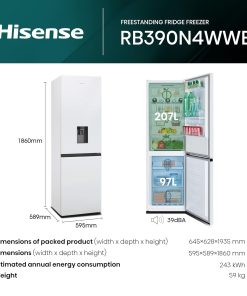 Alternative view of Freestanding Fridge Freezer 304L Total No Frost Water Dispenser White