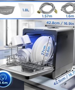 Alternative view of Table Top Dishwasher 5L 950W 8 Programs Black