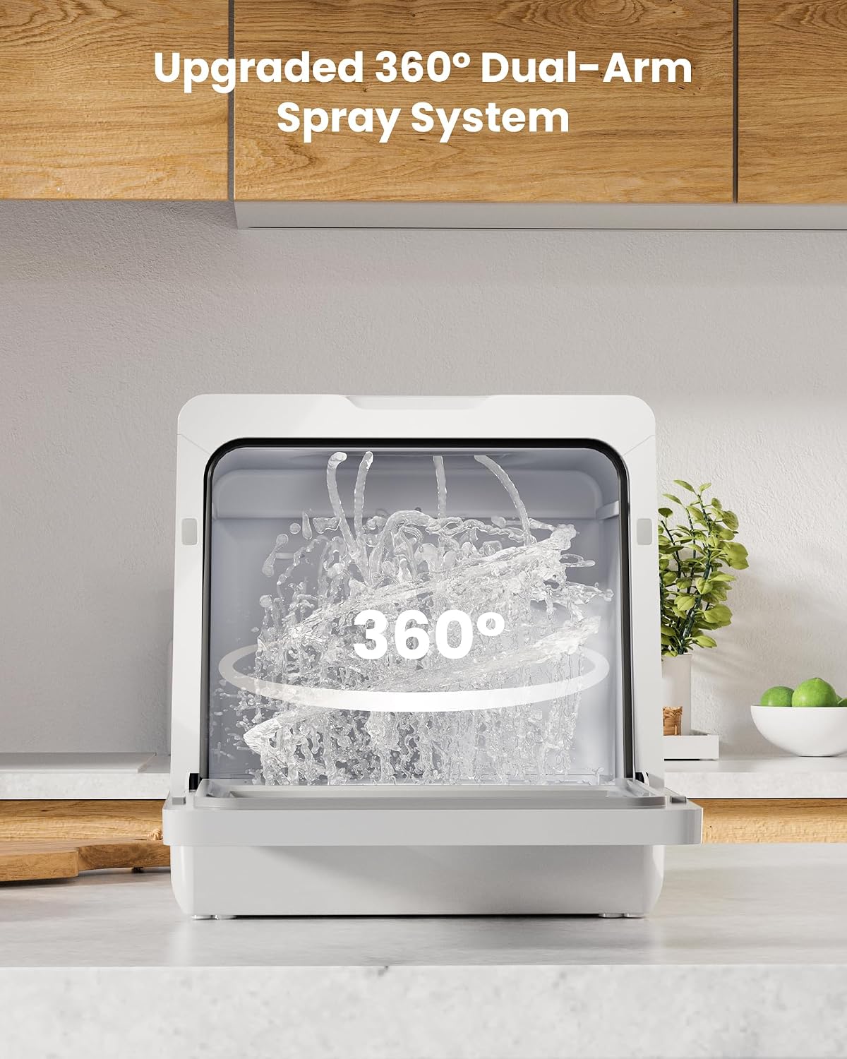 Countertop Dishwasher 5L 8 Programs With Water Softener Black - Image 6
