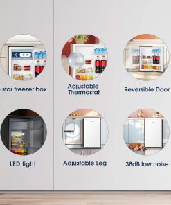 Alternative view of Under Counter Fridge 82L Adjustable Thermostat White Reversible Door